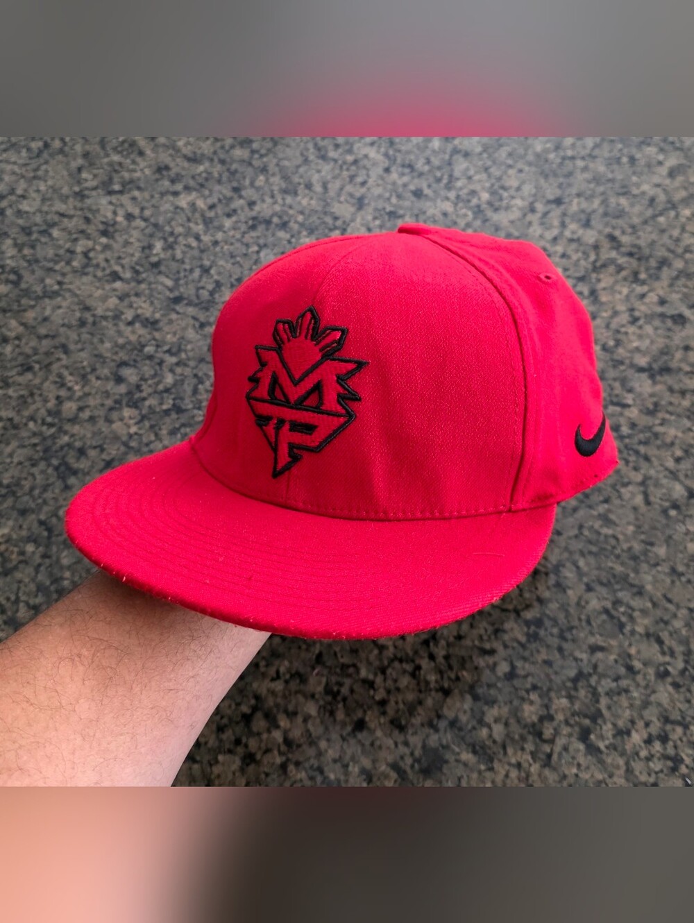 Nike Manny Pacquiao Fitted Hat Dri-Fit 643 Cap Red Boxing MP One size fits most